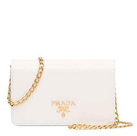 prada white gold chain purse|small white Prada purse.